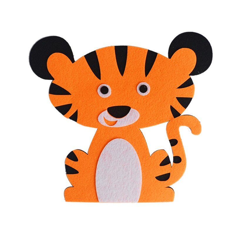 3mm fieltro de corte formas de búho pegatina DIY artesanía decoración de la habitación de los niños adhesivos para pared jardín de infancia decoración manualidad de fieltro Juguetes: Tiger