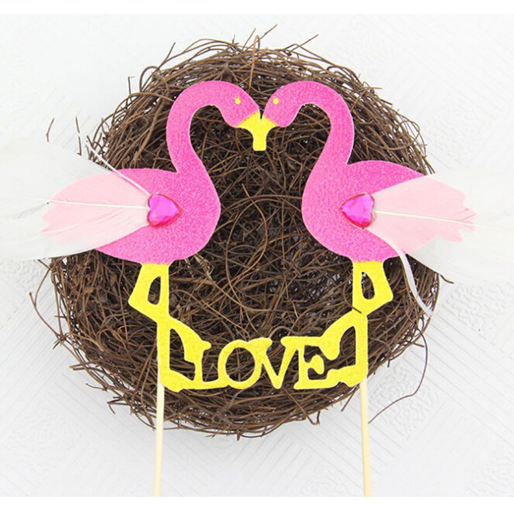 Flamingo Cupcake Toppers Cake Picks Flags Wedding Birthday Party Decoration: 1