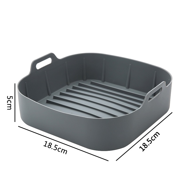 Silicone Air Fryer Silicone Baking Tray Square Microwave Oven Baking Chicken Tray Square Baking Pad: light green