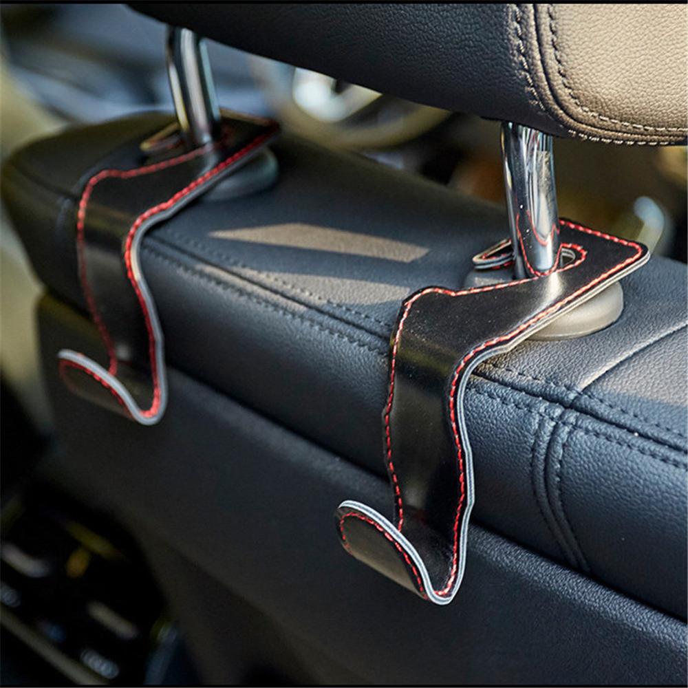 2 stk bilsæde kroge auto nakkestøtte bøjler mikrofiber læder bil kroge til taske klud købmand taske arrangør opbevaringsholder