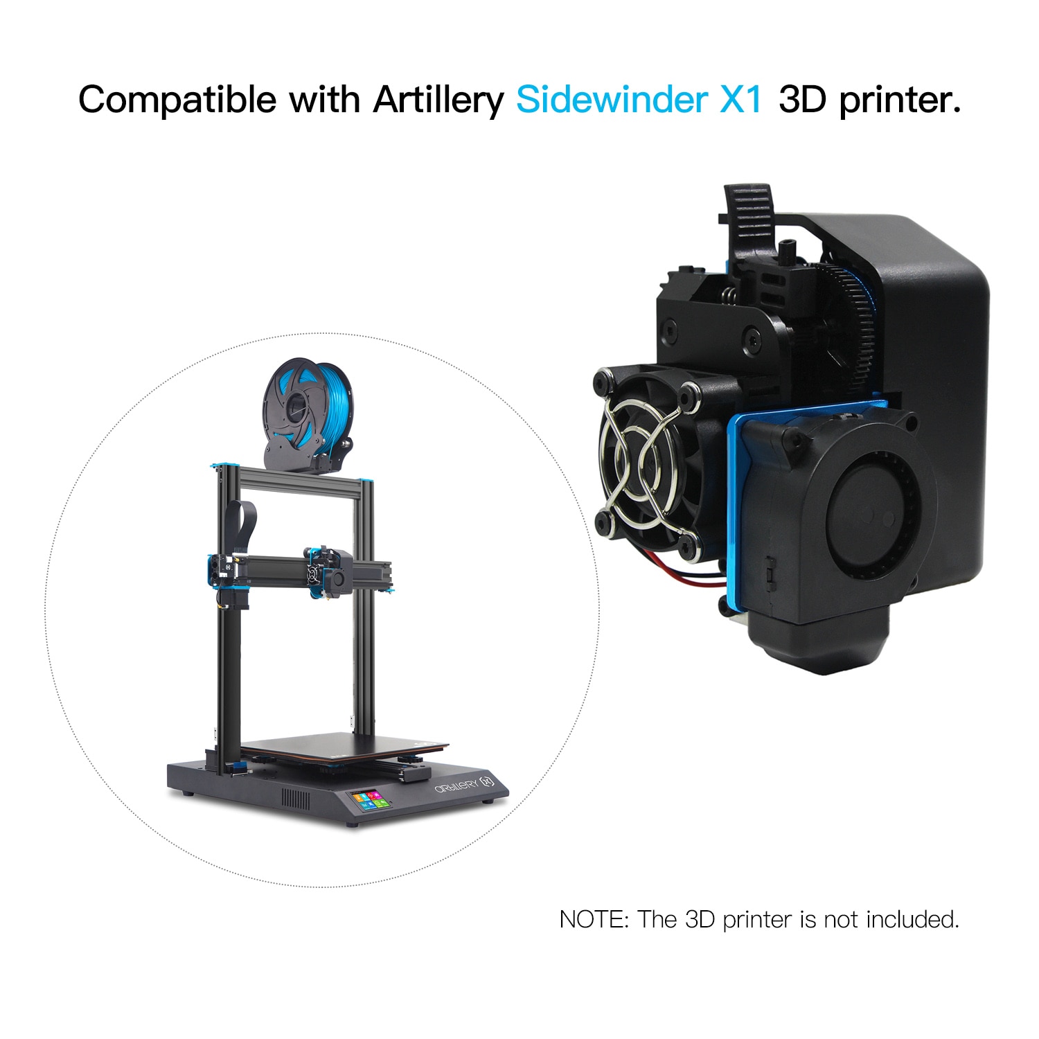 Artillery Single Nozzle Extruder 1.75mm Direct Drive Extruder Support Flexible Filament Compatible with Sidewinder X1 3D Printer