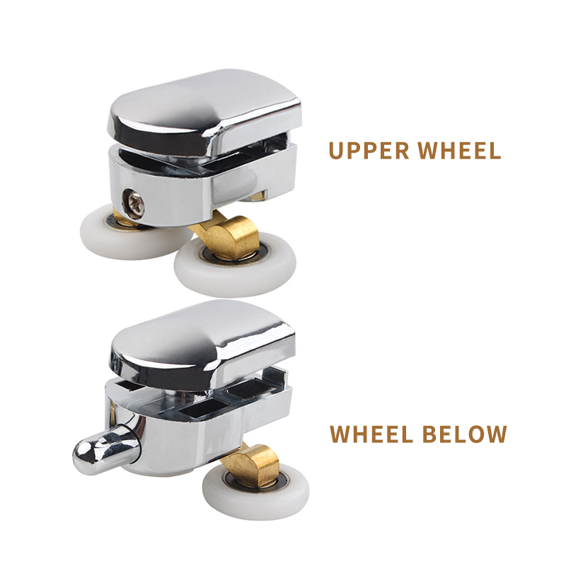 4pcs/set 23mm/25mm Shower Glass Door Roller Runner Double-Wheel Sliding Pulleys Bearing Runners Replacement Bathroom Accessories