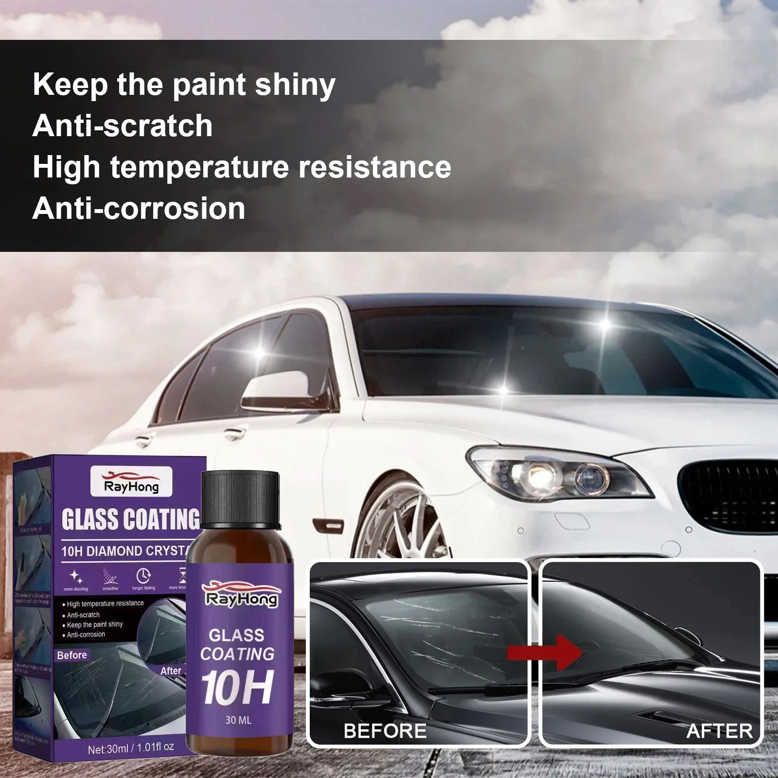 Revestimiento de vidrio para coche, revestimiento cerámico, Nano cristal, pulido de ventanas de coche, resistente a los arañazos, agente impermeable a prueba de polvo