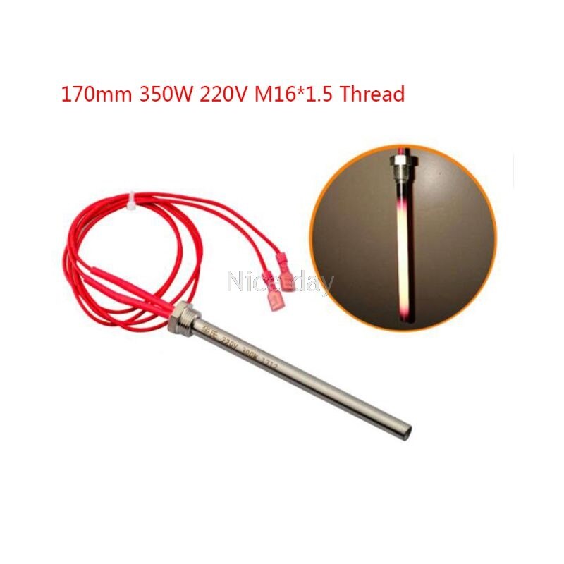 350w 220v tändare tändstav pelletsugn 10*140/150/170mm m16*1.5 f16 20: Svart
