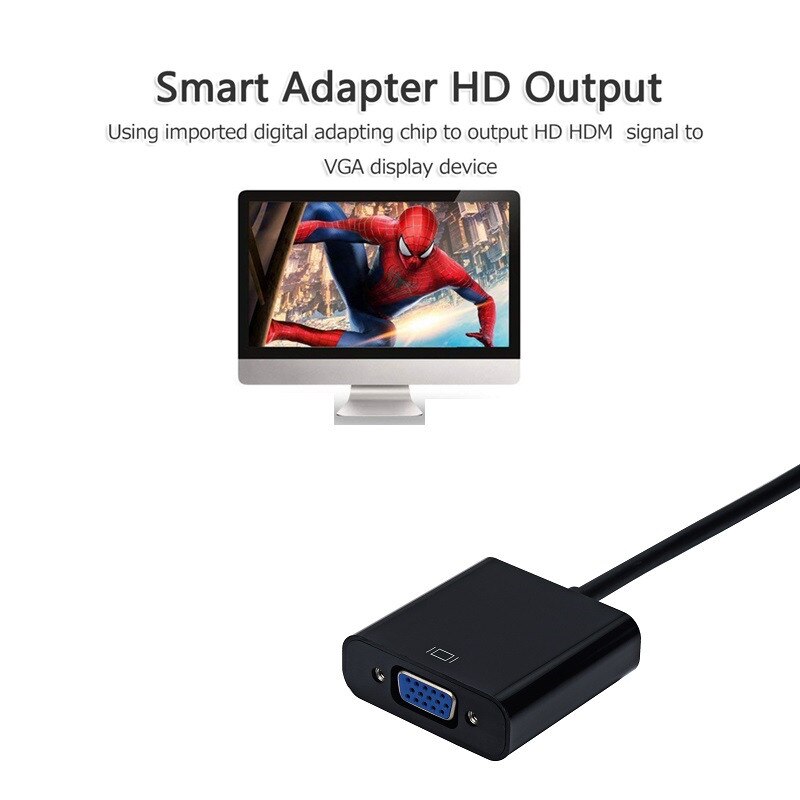 HD HDMI-compatible to VGA Adapter Digital to Analog Converter HDMI-compatible Male To VGA Female Converter Cable For PC Laptop
