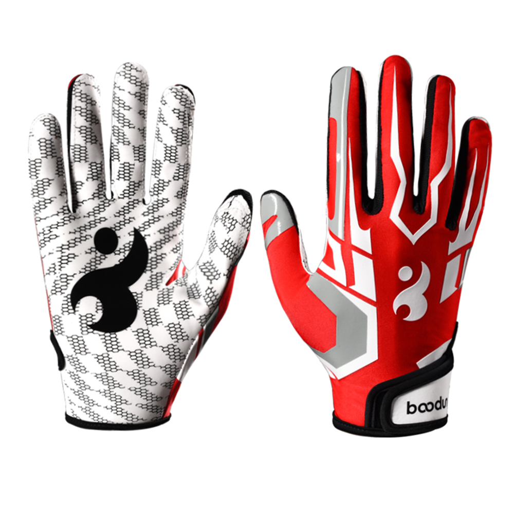 Honkbalknuppelhandschoenen, ademende sporthandschoenen met antislip siliconen handpalm voor heren trainingsspel: Rood / l