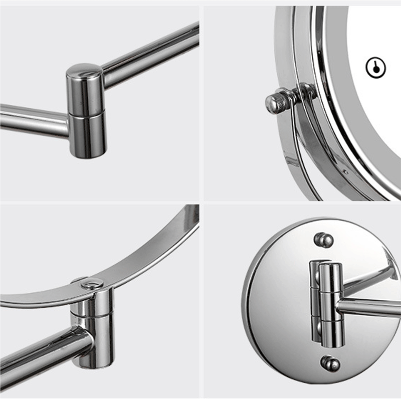 8 inch Wall Mounted Makeup Mirror 3X / 5X Magnifying Double Side Folding Arm Extend Bathroom Smart Hotel Cosmetic Mirrors