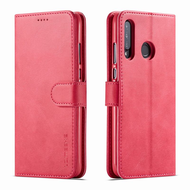 Wallet Case For Huawei P30 Pro Cover Case Huawei P30 Lite Leather Flip Luxury Vintage Wallet Book Full Cover P30Lite P30Pro Etui: For Huawei P30 Pro / Red Case