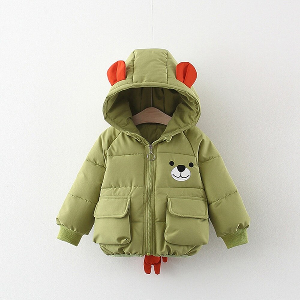 Kinderen Warme Winter Baby Meisjes Jongens Jas Zuigelingen Kids Katoen Gevoerde Capuchon Dikker Cartoon Parka Uitloper Casacos Jassen S11635