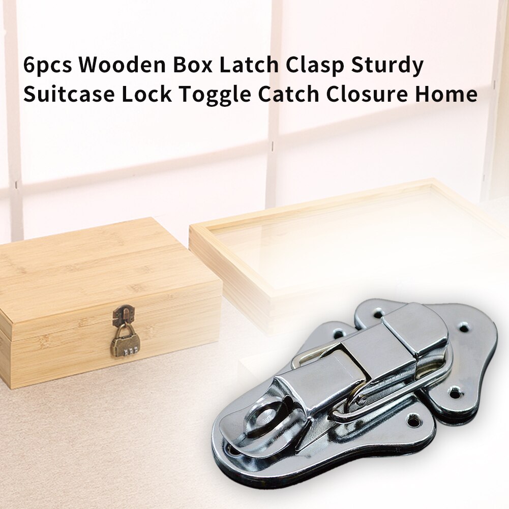 6pcs Hardware Lock Toggle Catch With Keyhole Closure For Luggage Travel Multifunction Latch Clasp Wooden Box Sturdy Suitcase