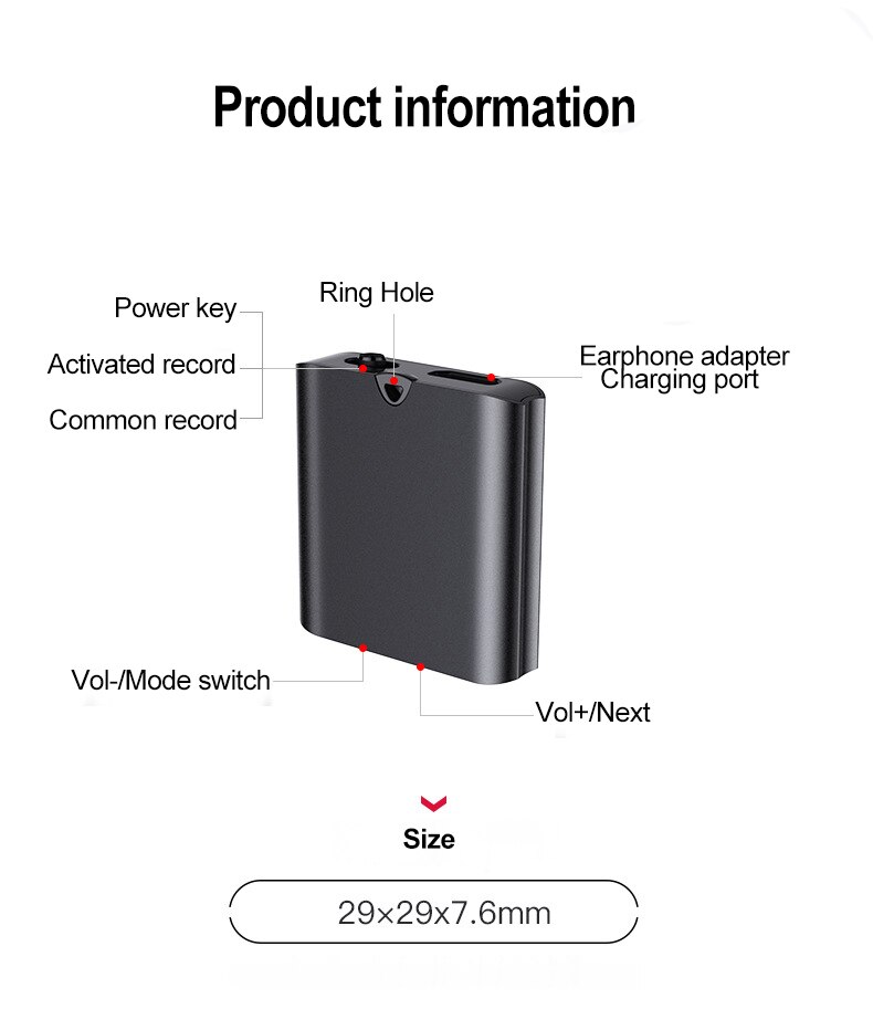 Q63 Audio Recorder Noise Reduction High-definition Mp3 Player Record Mini Intelligent Activation Digital Recording