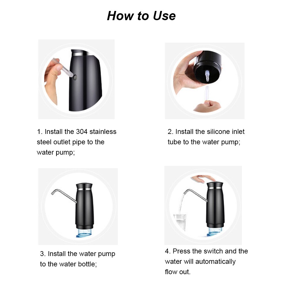 Draagbare Elektrische Waterpomp Dispenser Gallon Drinking Fles Automatische Schakelaar Pomp USB Oplaadbare Waterpomp Machine