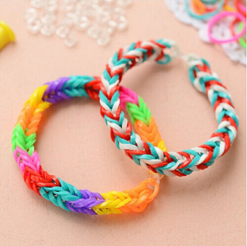 300 Rainbow Rubber Band For Bracelets Necklaces DIY Jewelry Making Handmade Colorful Loom Rubber Bands Accessorie Children