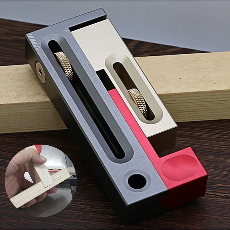 Woodworking Tools Saw Slot Regulator Gap Gauge Aluminum Alloy Depth Measuring Sawtooth Ruler Marking Gauge Measuring Tools