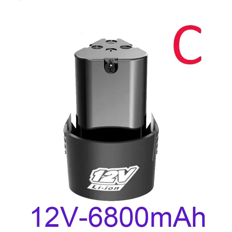 Batería recargable Universal de alta capacidad, 12V, 6800mAh, para herramientas eléctricas, destornillador eléctrico, taladro eléctrico, batería de iones de litio: Oro