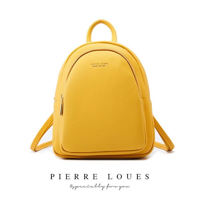 Mini Rugzak Vrouwen Pu Lederen Schoudertas Voor Meisjes Multifunctionele Vintage Kleine Bagpack Vrouwelijke Dames School Rugzak: Yellow