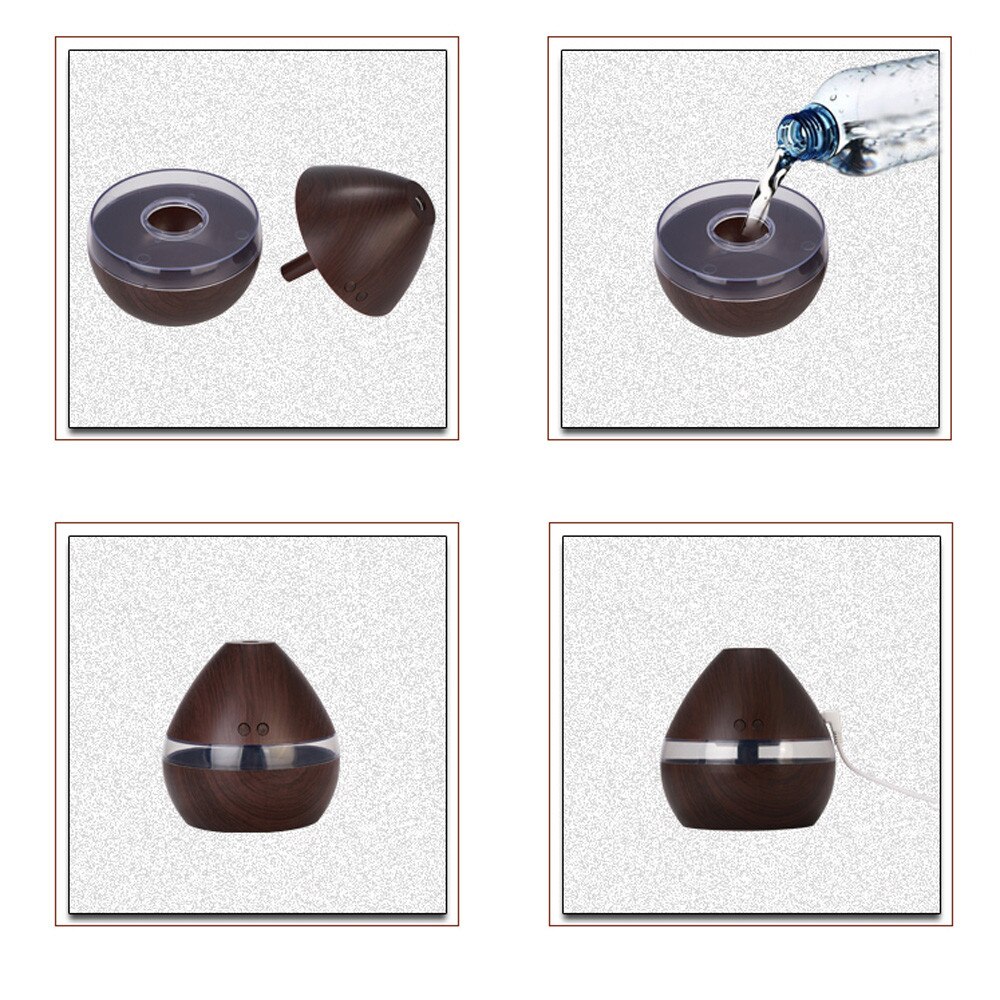 Reed Diffuser Sets Bevochtigen Luchtzuivering Aroma Essentiële Olie Diffuser Led Aroma Aromatherapie 110X115Mm Bruin Nov2