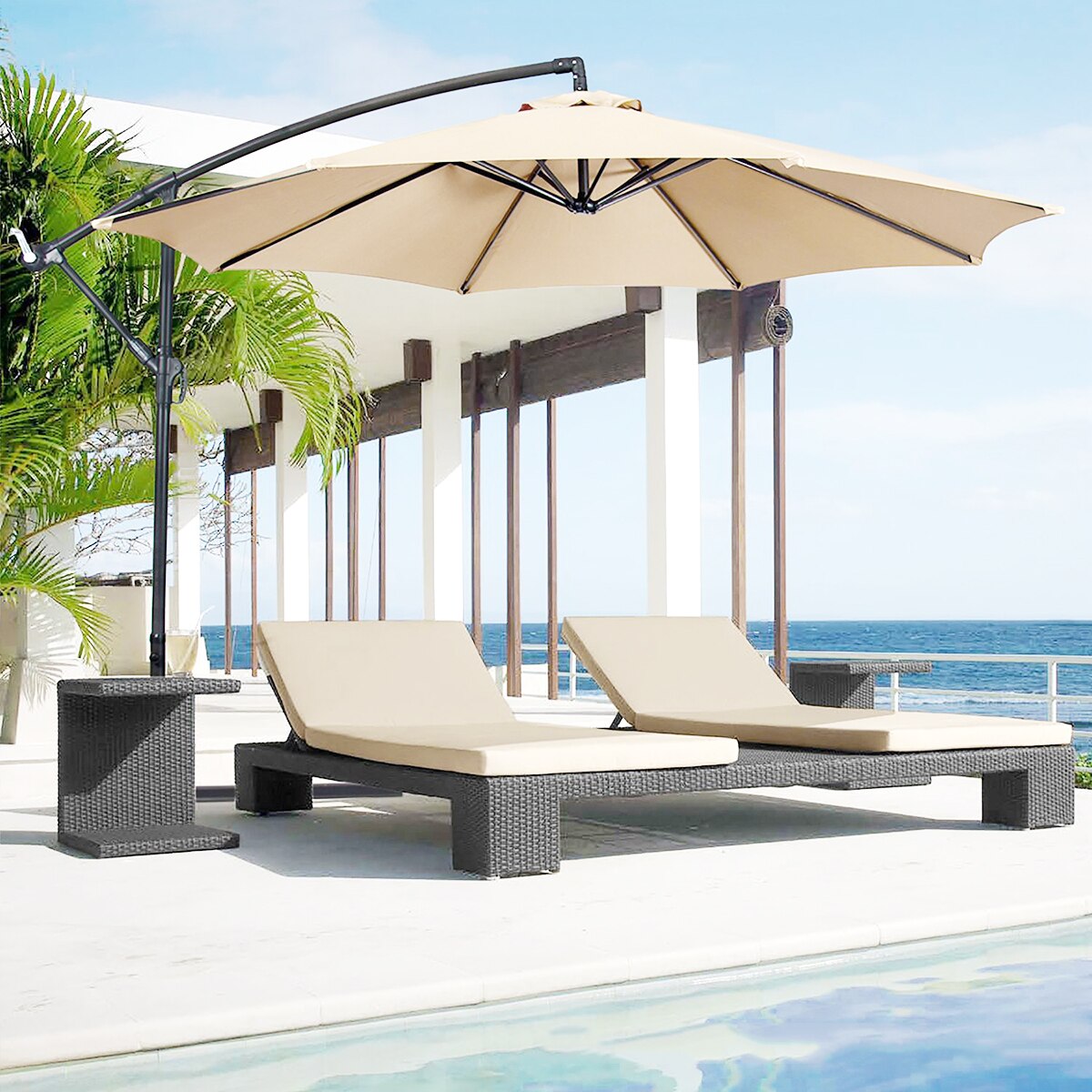 Beach Umbrella Canopy UV Protection Umbrella Canopy Outdoor Umbrella Canopy without Umbrella Stand