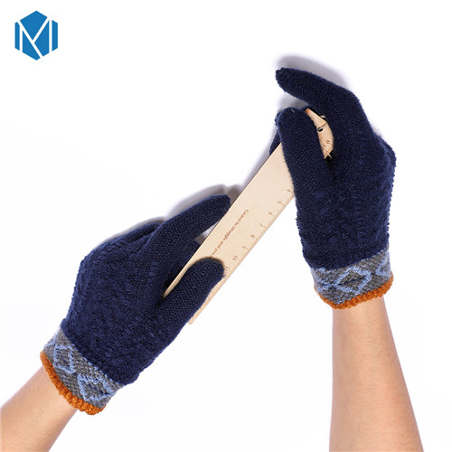 Varm vinter børn solid strikkede piger cykelhandsker vanter helfinger handsker børn patchwork guantes tykke håndledshandsker
