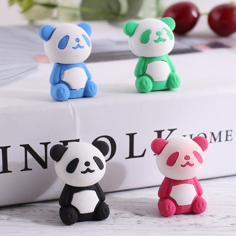 1 Pcs Cute Animal Panda Eraser Cartoon Rubber Kawaii Stationery Escolar Students Office Drawing Correction Supplies