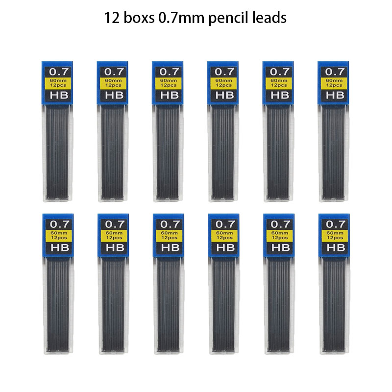 1-12 pièces 0.3 0.5 0.7 0.9 1.3 2.0mm HB remplacement recharge fils recharge pour crayon mécanique dessin automatique crayons papeterie