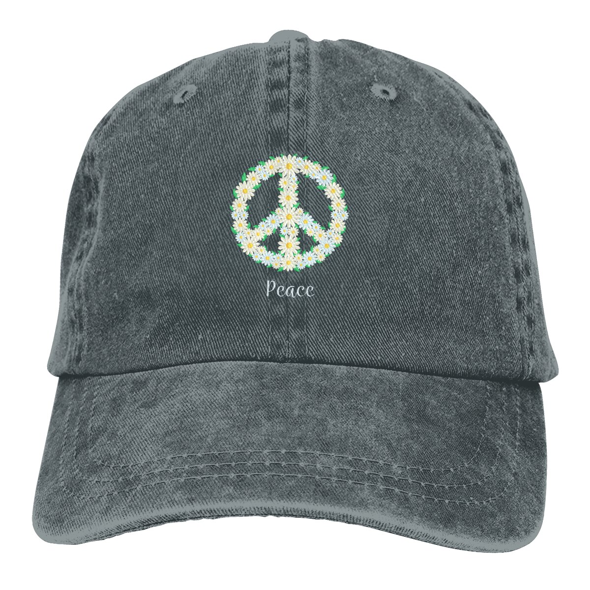Daisy Peace Vintage Unisex Adjustable Trucker Cap for Adult: Dark Grey