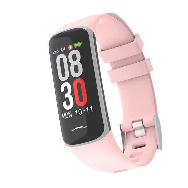 Smart Bracelet Band B2 Waterproof Bluetooth Wristband Female Physiology Reminder Heart Rate Monitor Fitness Tracker: Pink