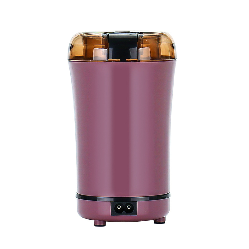 Mini Kitchen Electric Coffee Bean Grinder Grains Nuts Spices Grinding Machine Multifunctional Home Stainless Steel Coffe Grinder: plum 220V