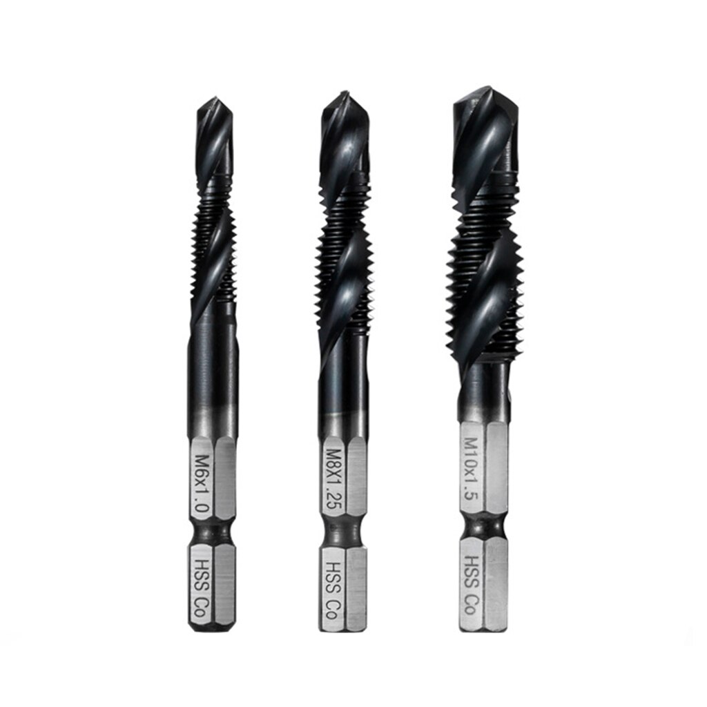 Metric 6 Stuk Pak Tap Diameter M3 M4 M5 M6 M8 M10 Zeshoekige Schacht Boren En Tappen Geïntegreerde Composiet tap