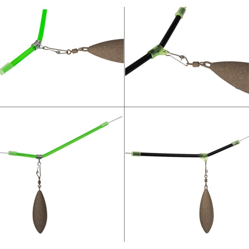 20pcs Sea Fishing Anti-Tangle Feeder Boom Booms with Snaps L Shape Fishing Balance Connector 20cm Tube
