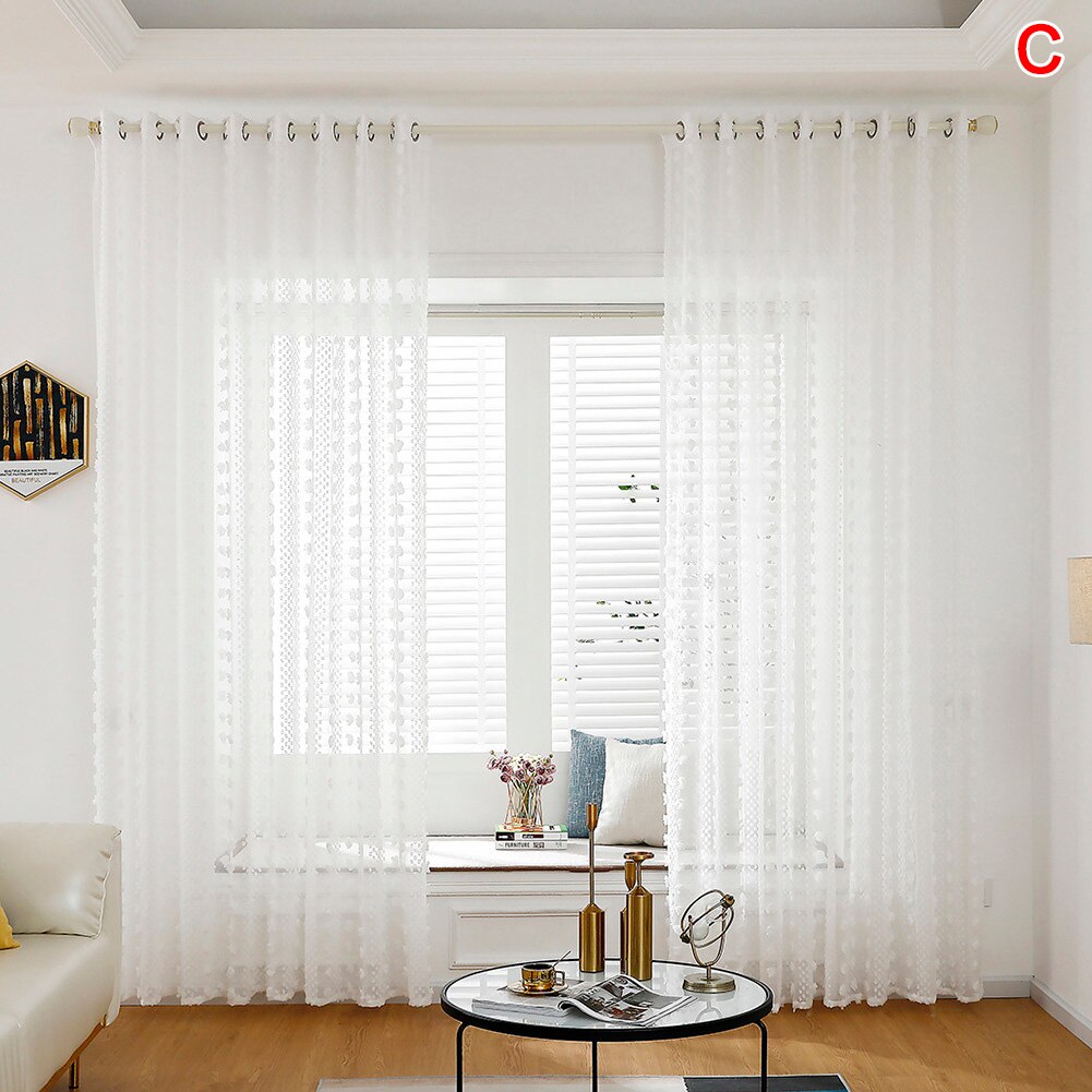 Window Curtain Home Window Decoration White Window Screening Door Curtains Home Room Accessories