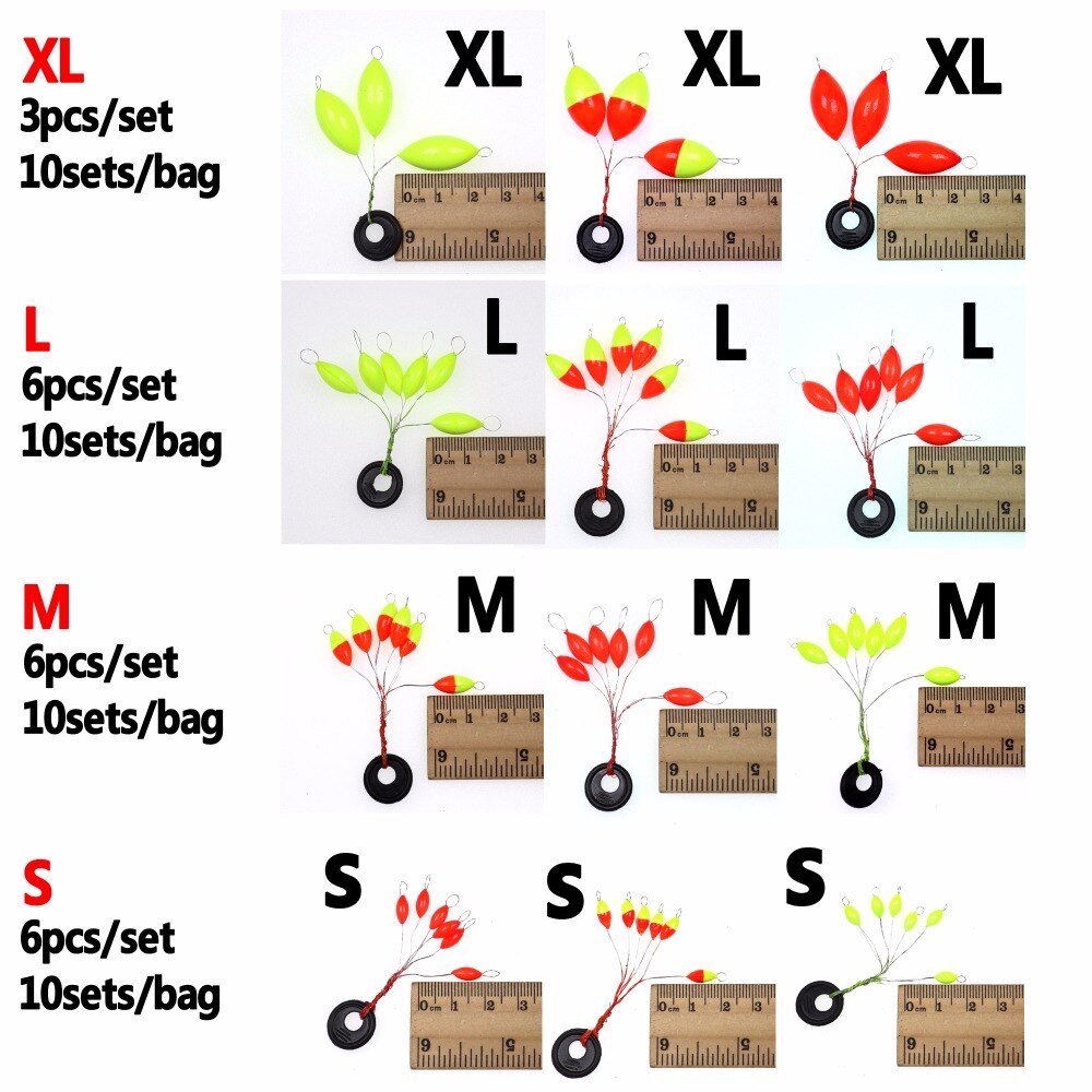 [10set=60pcs] Seven-star Oval mini fishing float Space beans Easy Use Floater are put on the like a stopper and be fixed