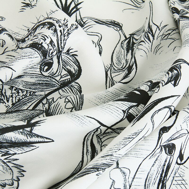 Twill satin polyester fabric cloth meter material printed dress sewing handmade fabric express