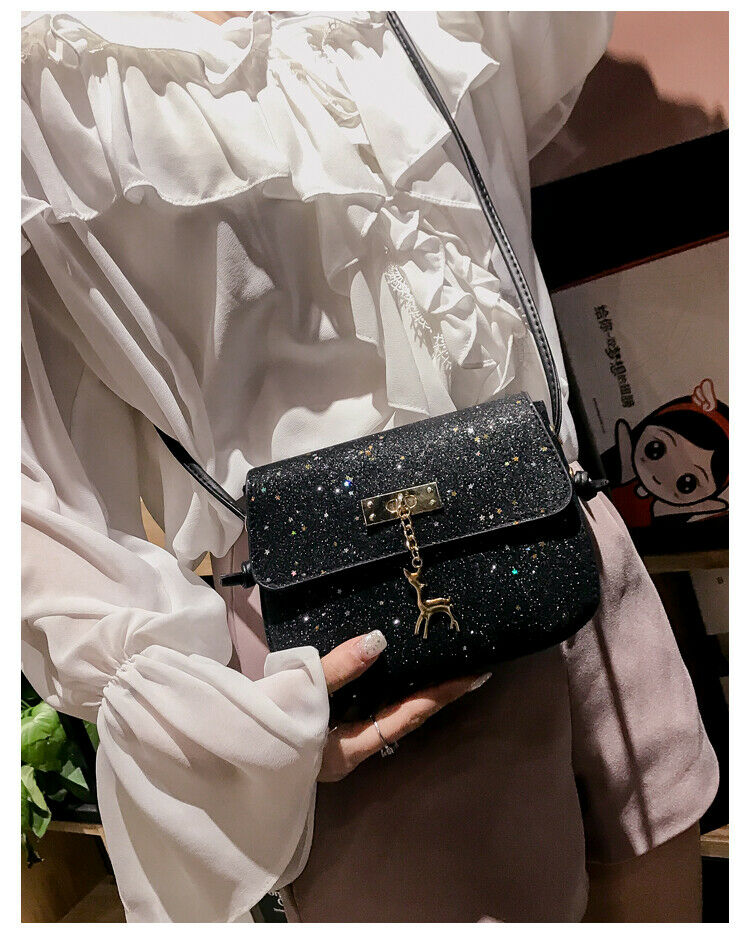 Damenhandtasche aus pu-leder mit glitzer, umhängetasche, crossbody-tasche, envelope-handtasche, hübsche geldbörse, reise- und streetwear-tasche