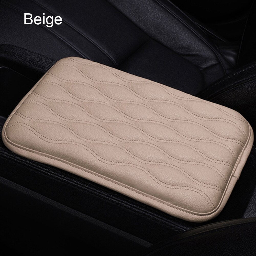 Universal Car Armrest Box Pad Car Center Console Comfortable Arm Rest Seat Box Pad Vehicle Protective Cushion Car Styling: Beige