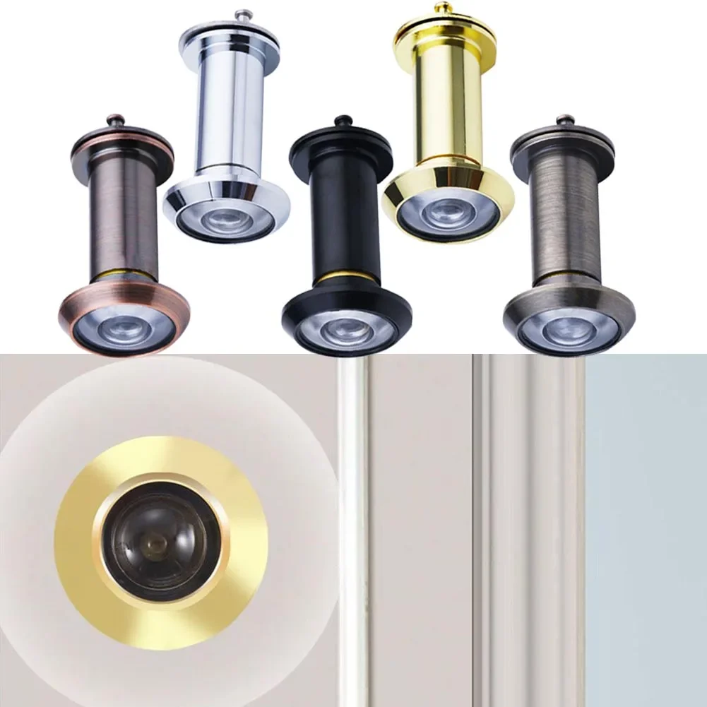 Mirilla para puerta, visor de puerta, herrajes para muebles, lente de vidrio ajustable de 200 grados, orificio para la vista con cubierta de privacidad