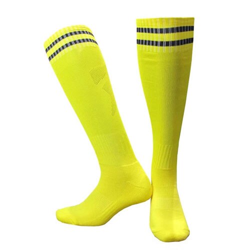 Soccer Socks Boys Girls Knee-High Football Socks Sports Kids Top Antiskid Breathable 1 pairs durable soft same size: Yellow