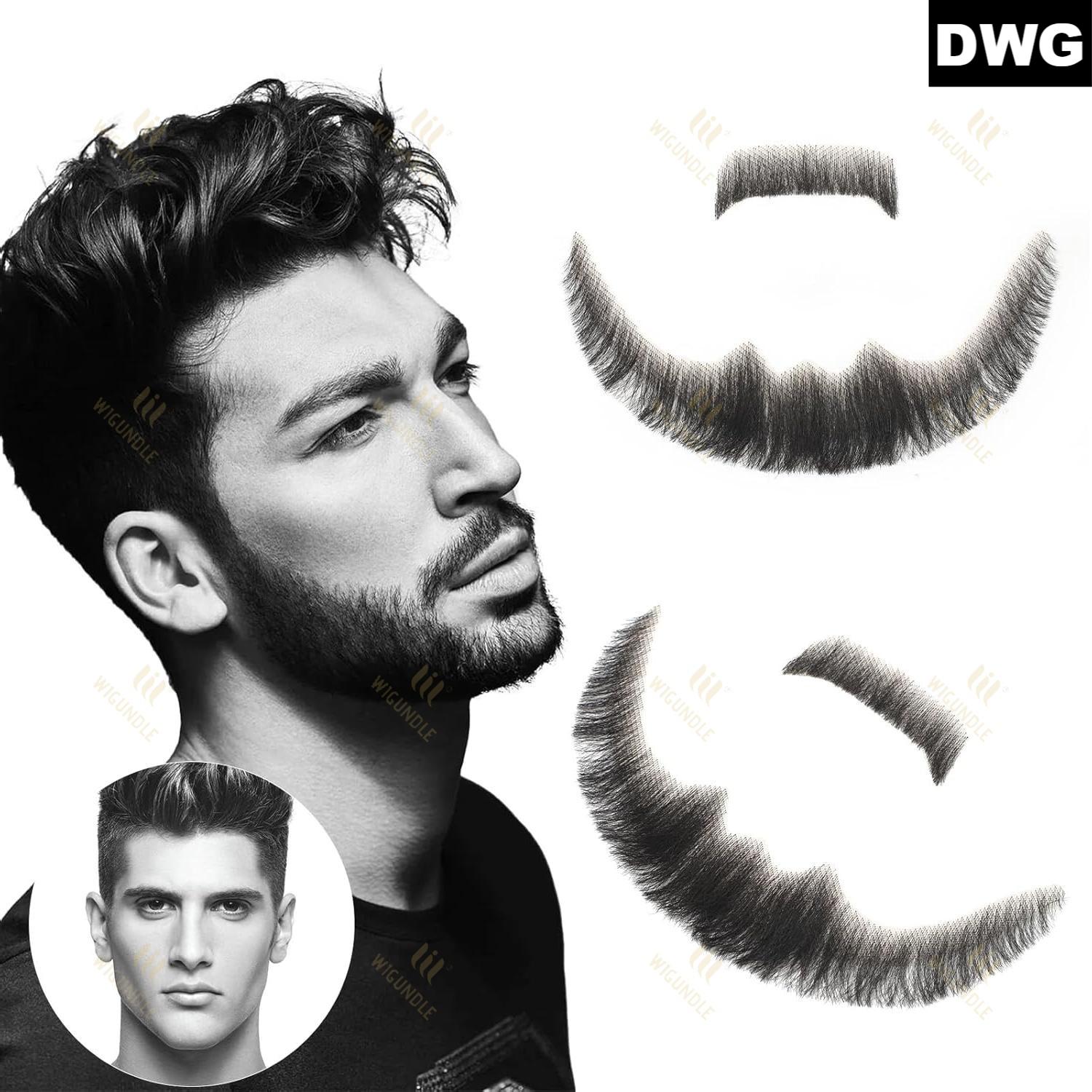 Fantasia de cavanhaque falso, cabelo facial, barba realista, bigode com fita adesiva, cabelo humano, renda, barba para halloween, festa de natal: # 27A