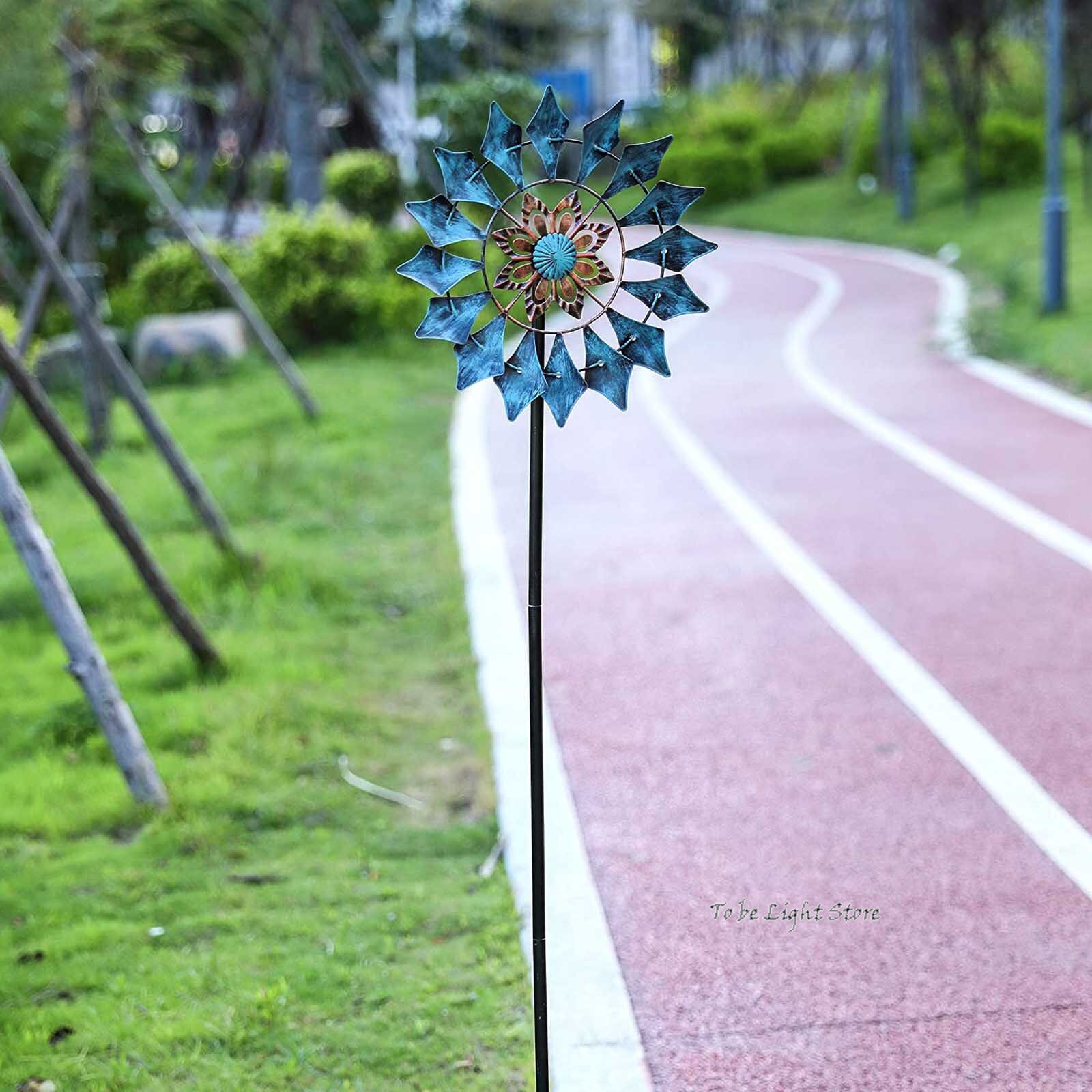 Spinner de viento colgante para jardín, llama de Mandala, acero inoxidable 3D, giratorio fácil, para exterior