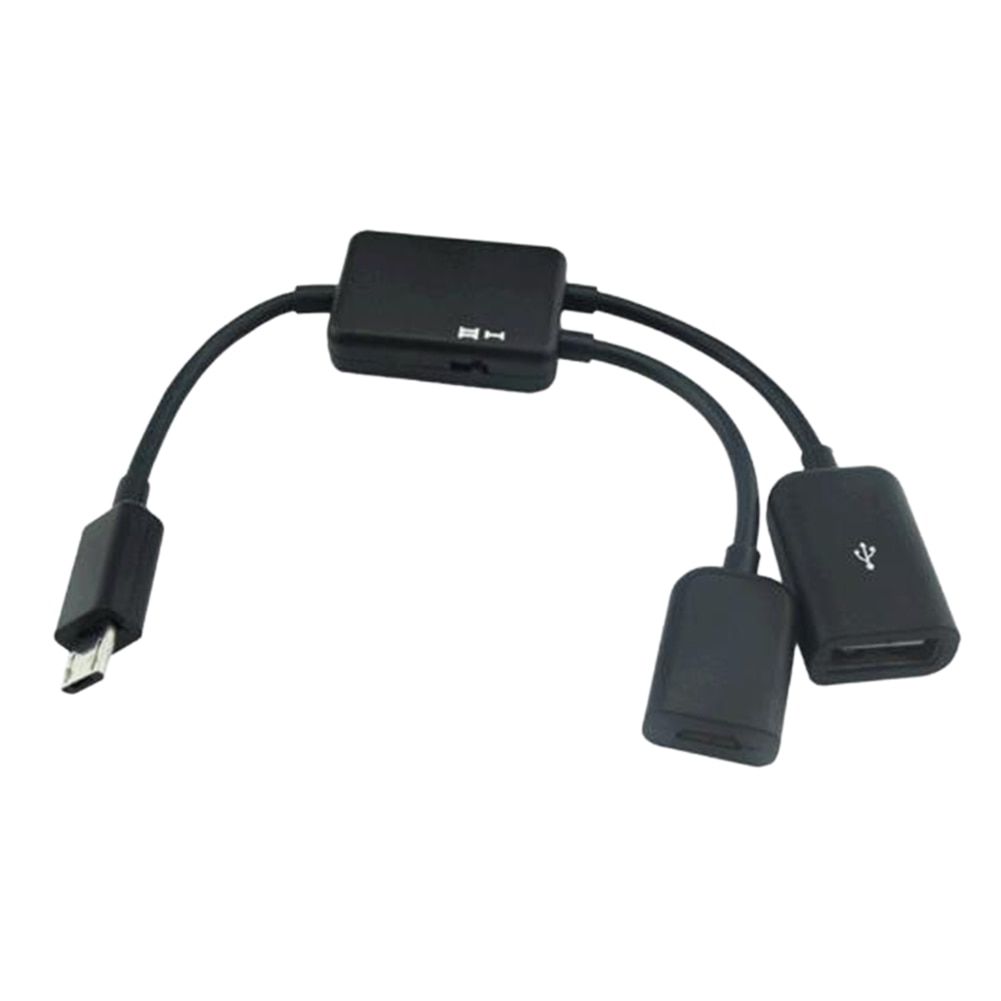 Ladung Tastatur Schwarz 0,2 M TV OTG Splitter 2 in 1 dauerhaft Mikro USB Adapter Kabel Verbinden Transfer Multifunktions