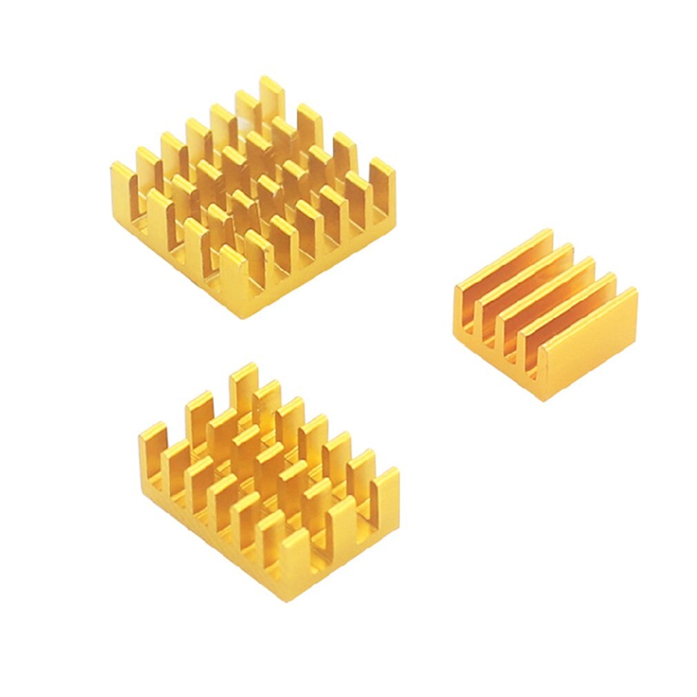 Voor Raspberry Pi 4 Model B Koellichaam 3pcs Raspberry Pi Aluminium Heatsink Radiator Cooling Kit Cooler Voor Raspberry pi: golden