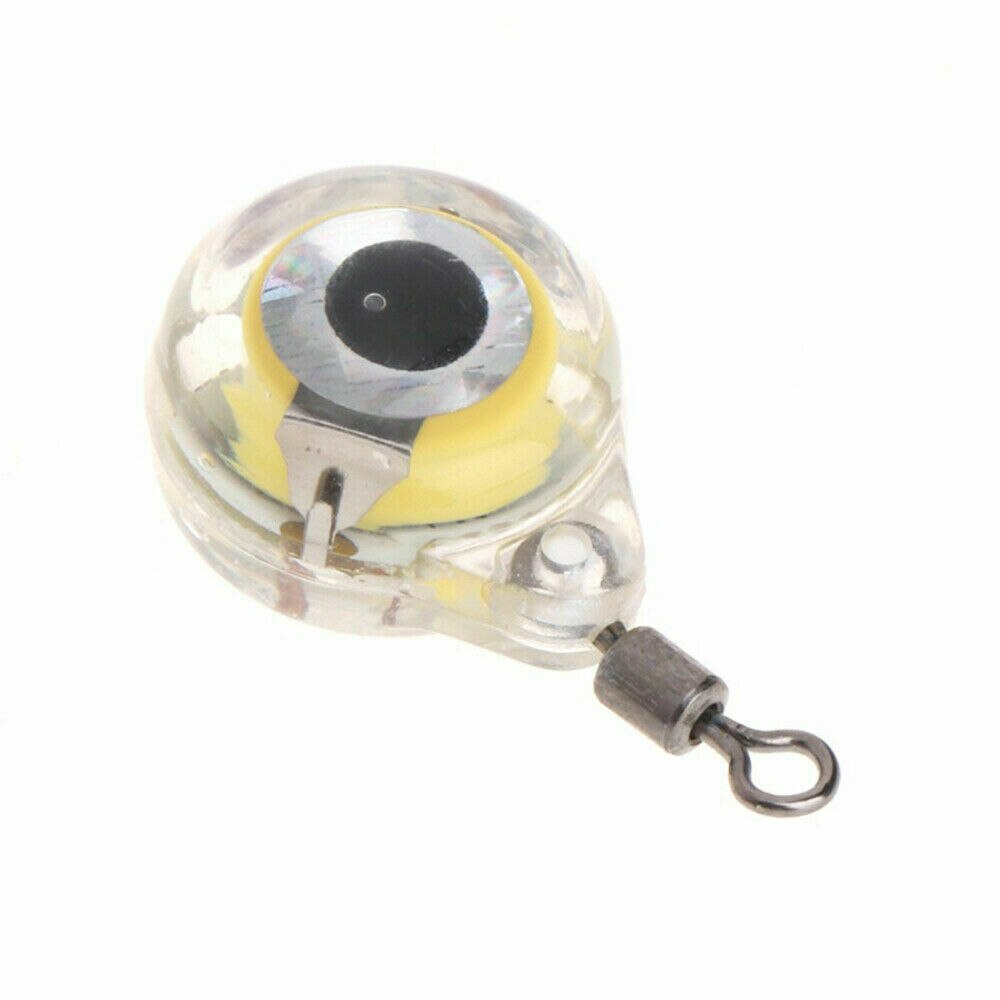 Señuelo de pesca con luz LED, forma de ojo, calamar, luminoso, para atraer peces, IP68, 20x