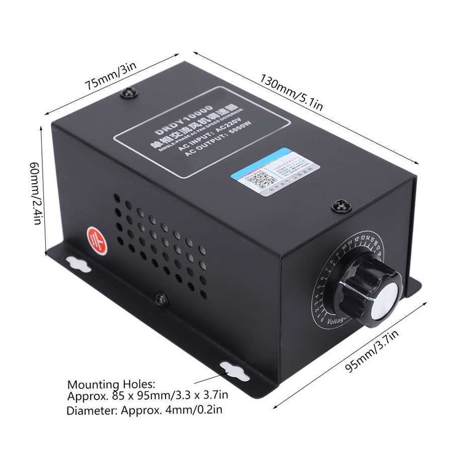 AC 220V Motor Speed Governor Single-Phase Fan Speeds Adjustable Switch DRDY10000 Speed Controller