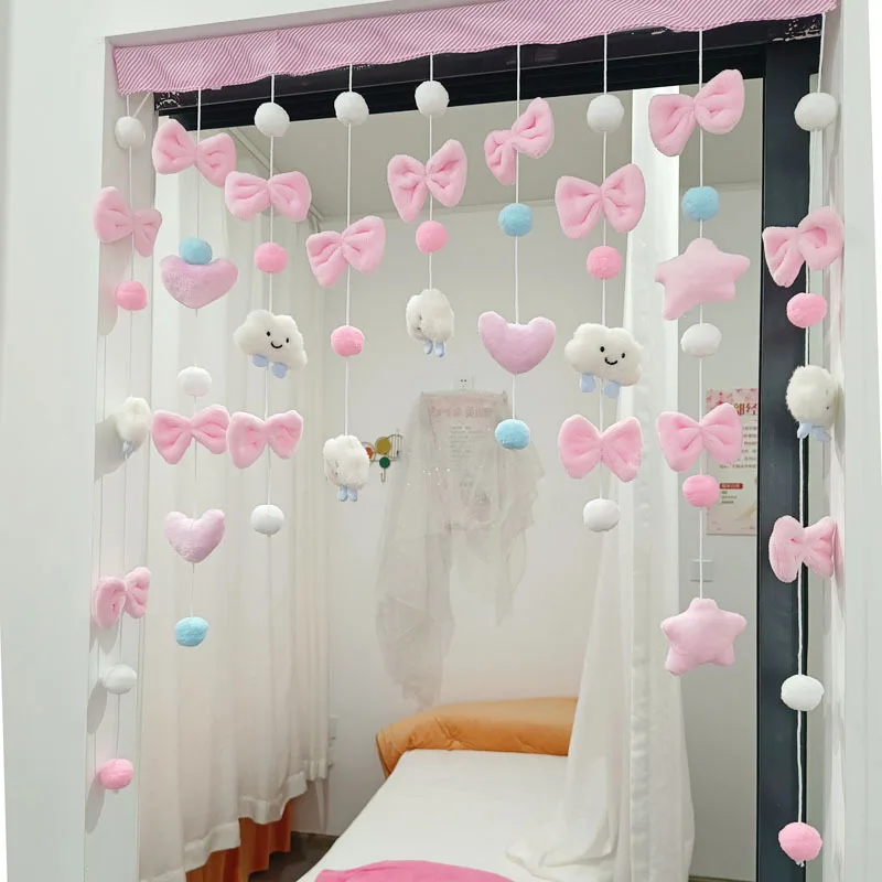 Korean Japan Plush Balls Tassel Doorway Curtains Ball Door Curtain Pendant Melody Kitchen Bedroom Living Room Girls Room Decor: PURPLE
