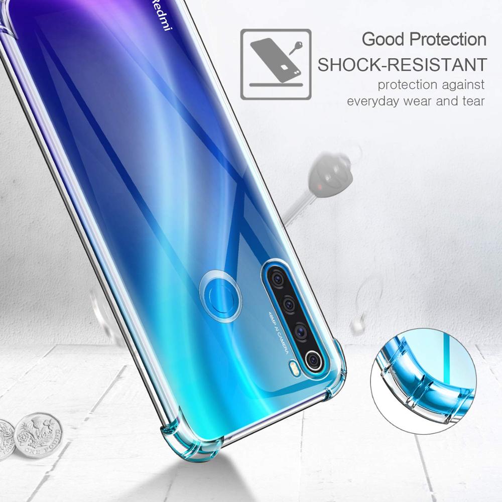 3-in-1 Airbag capa,Case + Glass Xiaomi Redmi Note 8 Pro 8 T 360 Full Cover Case redmi-note-8t Clear case note 8t nfc Back Cover