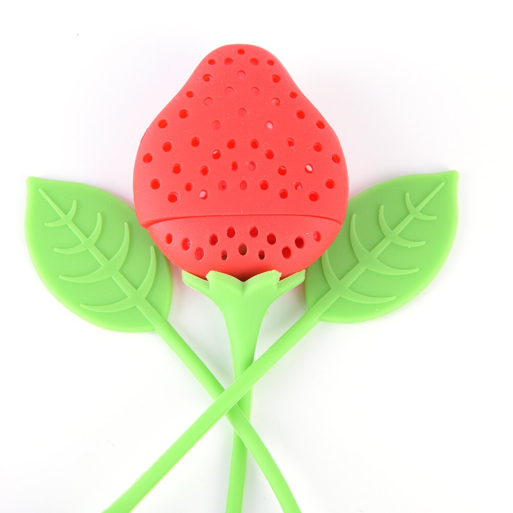 1Pc Leuke Siliconen Aardbei Thee-ei Thee Filter Diffuser Herbruikbare Theezeefje Spice Losse Thee Blad Kruiden Gereedschap