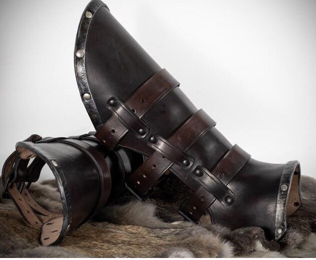 Leather Larp Greave Gaiter Medieval Boot Shoe Cove... – Grandado