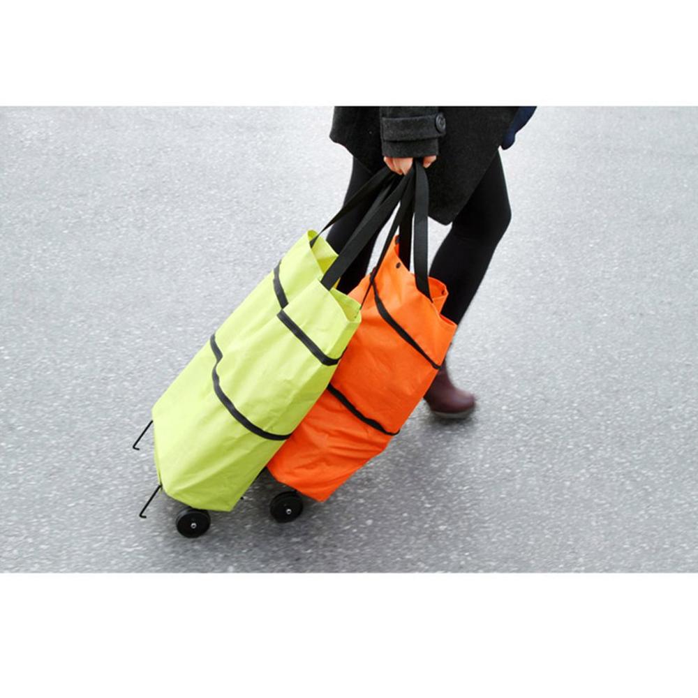 Foldbar indkøbskurv bærbar bagage vogn holdbar sammenklappelig grøntsager arrangør vogn håndtaske