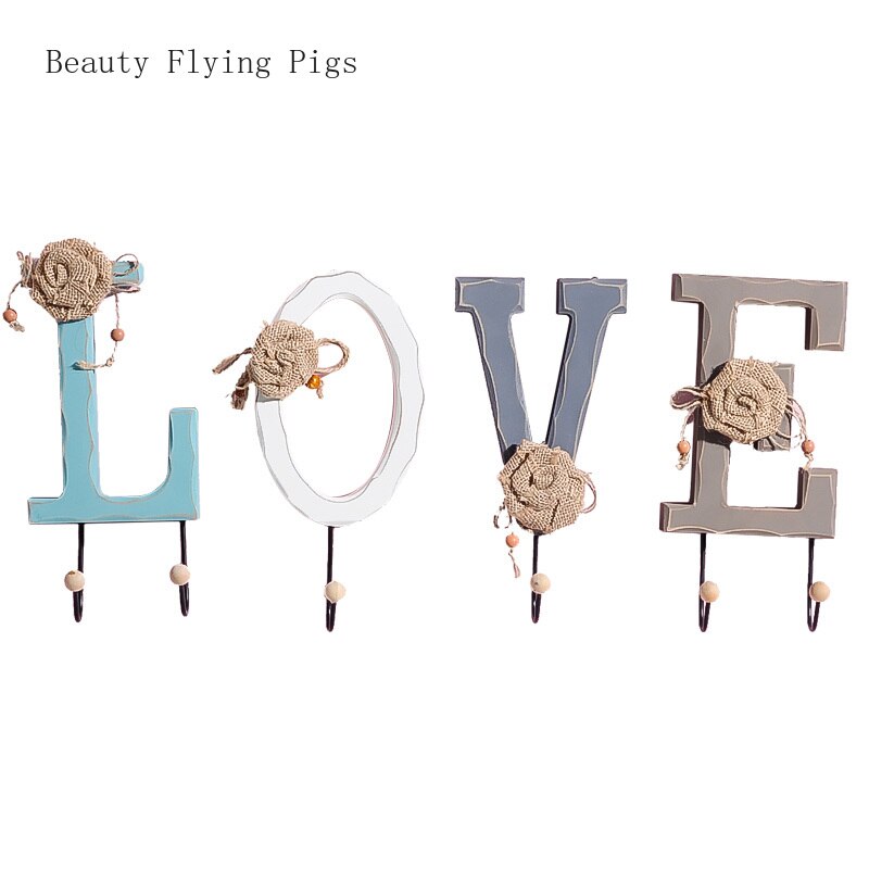 Wall decoration home accessories living room hangers luminous letters key bedroom kitchen coat clothes towel hook hat bag holder