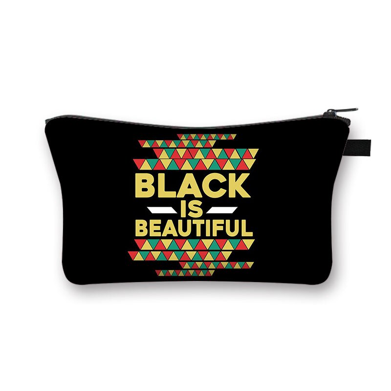 Dio Dice Che Sono di Colore Nero Sacchetti Cosmetici Afro Donne Sacchetti di Trucco Nero È Bello Delle Signore Caso Cosmetico Ragazze Organizzatori Bag: hzbblm01